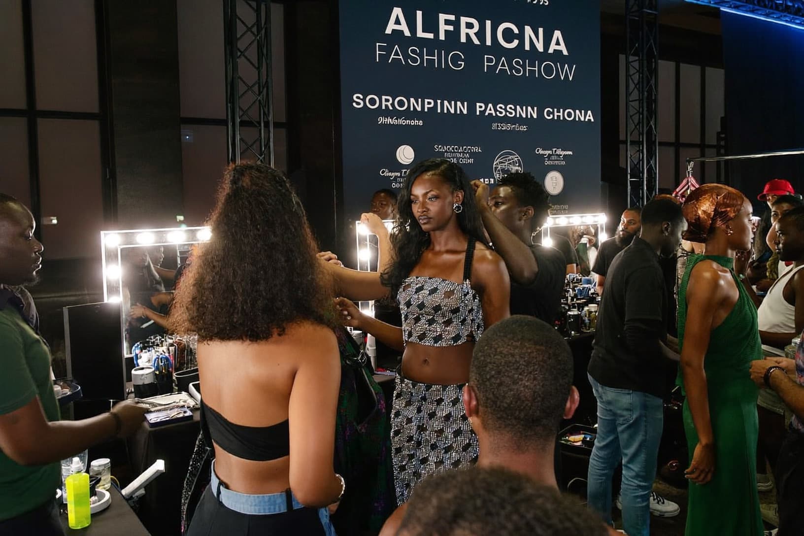 Dressers make final adjustments backstage before a show